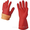 Cotton Cloth Warm Thick Latex Gloves For Window Cleaning , Gardening